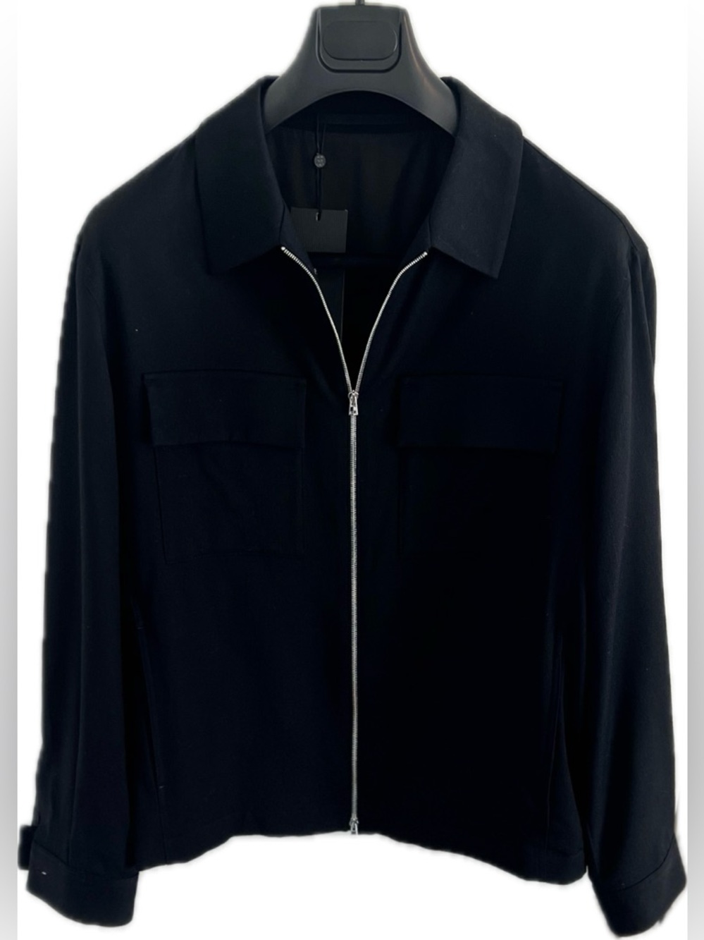 Massimo Dutti Black Lightweight Zip-Front Shirt Jacket - Limited edition - Picture 2 of 9
